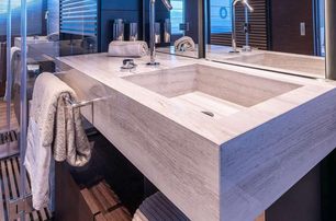 Custom Line motor yacht On ensuite with marble sink 