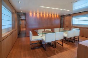  Baglietto superyacht Tin Tin main saloon dining area 