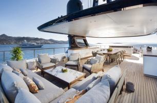 Benetti motor yacht Confessa sun deck lounge 