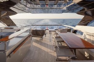 Riva motor yacht M flybridge dining area 