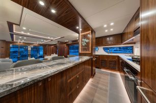 Nordhavn's N71 motor yacht main saloon galley 