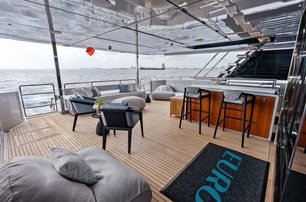 Riva motor yacht Euro aft deck lounge area  