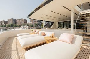 one aft deck sun bed area