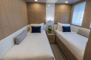 Benetti motor yacht H guest cabin with twin beds 