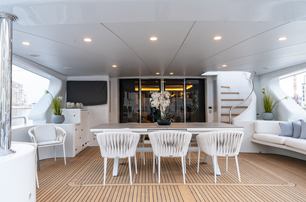 Benetti superyacht DXB flybridge dining area 
