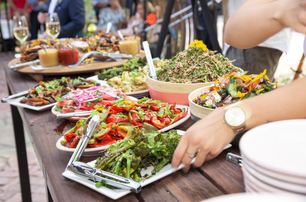 salads and fresh foods at boat show