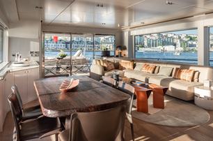 Numarine 27 XP Open motor yacht main saloon lounge and dining area 