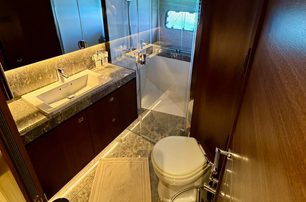 Princess motor yacht Lady N ensuite with glass shower 