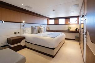  Feadship motor yacht Graycliffs guest cabin with double bed 