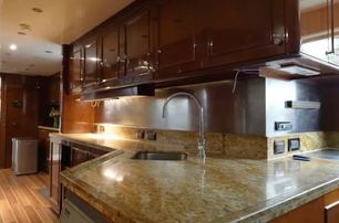 Benetti motor yacht Domani galley with stone countertops  