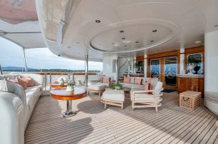 Amels superyacht Calypso aft deck lounge area 