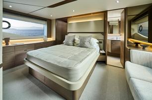 F58 motor yacht master cabin with large window 