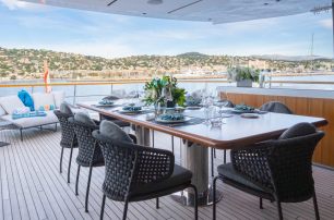  Admiral superyacht Althea upper aft deck dining area 