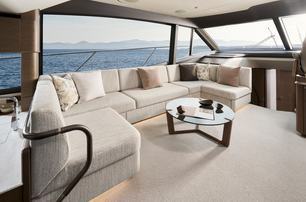 F58 motor yacht saloon lounge area 