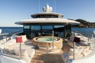Amels superyacht Synthesis foredeck with jacuzzi   