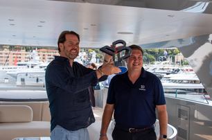 CDM accepted YachtBuyer Hall of Fame award for the Flexplorer 146 superyacht from Jack Haines