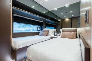Riva motor yacht Kar guest cabin with twin beds 