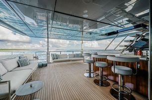 Riva motor yacht Janus Navem aft deck bar 