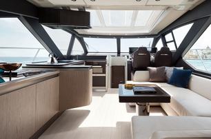 The interior of an S6 superyacht from Azimut Yachts.