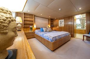 Feadship yacht Monaco guest cabin with double bed 