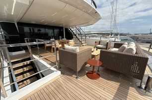  Sanlorenzo motor yacht Phoenician flybridge with dining area 