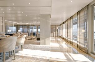 Admiral Yachts superyacht No Rush saloon dining area 