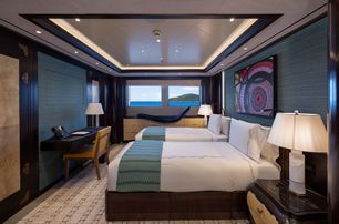 Lürssen superyacht Whisper guest cabin with twin beds 