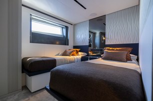 ISA yacht Fast Naan guest cabin with twin beds 