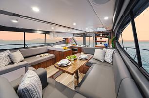 Riviera 46 sports motor yacht interior salon