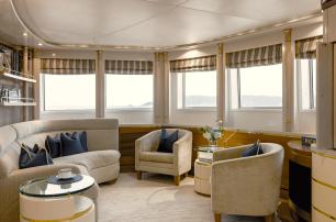 Superyacht Olympus master cabin private seating area 