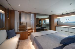 Ferretti 670 motor yacht master cabin with mezzanine   