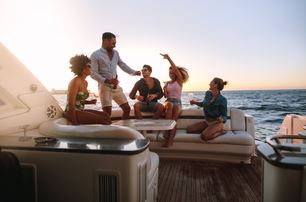 friends on yacht