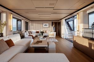 Azimut Magellano 27M yacht main saloon sofas 