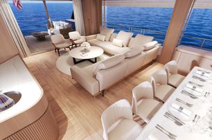 Ocean Alexander 30P yacht main saloon lounge 