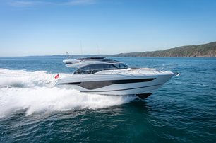 Princess S62 underway, surrounded by sea.