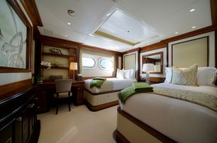 Benetti superyacht Mega Global III guest cabin with twin beds 