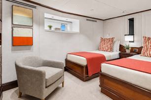 Amels expedition yacht guest cabin with twin beds 