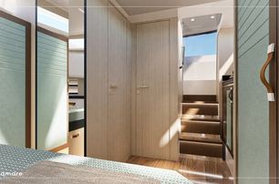Rendering of Apreamare Gozzo 42 boat owner's cabin window and doorway