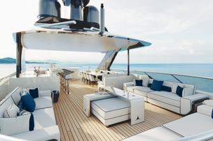 Heesen superyacht Project Sophia sundeck lounge area 
