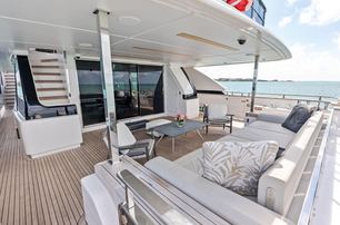 Custom Line superyacht Lumpasaurus aft deck seating area 