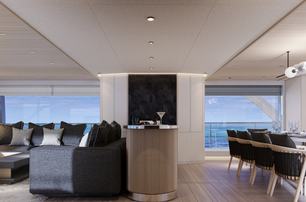 Ocean Alexander 40P yacht main saloon divide 