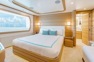  Benetti superyacht The Jewel guest cabin with double bed 