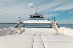 Sanlorenzo superyacht Our Aleph foredeck with sun pads 