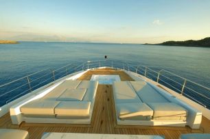 Superyacht Love T foredeck with sun pads and jacuzzi  
