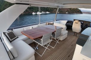 Princess motor yacht Omnia Natura flybridge seating area 