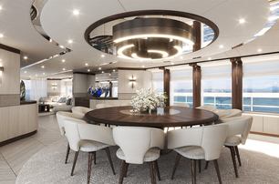 Heesen superyacht Project Sophia main saloon dining area 