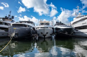 yachts in a row