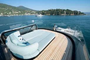 Benetti superyacht EH2 observation deck with sun pads 