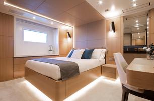 Benetti Classic Supreme 132' yacht Alegre guest cabin with window 