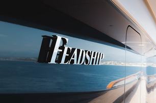 Close up of Superyacht Breakthrough nameplate